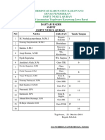 Daftar Hadir Pembagian Standar