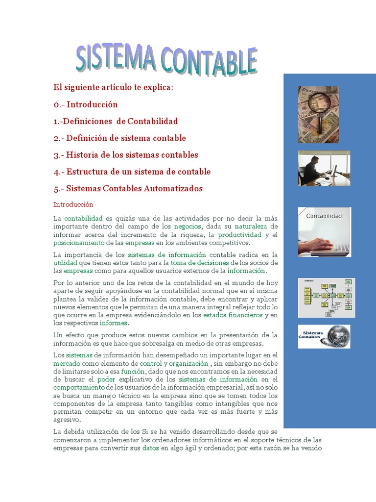 Sistemas Contables | PDF | Contabilidad | Sistema de informacion