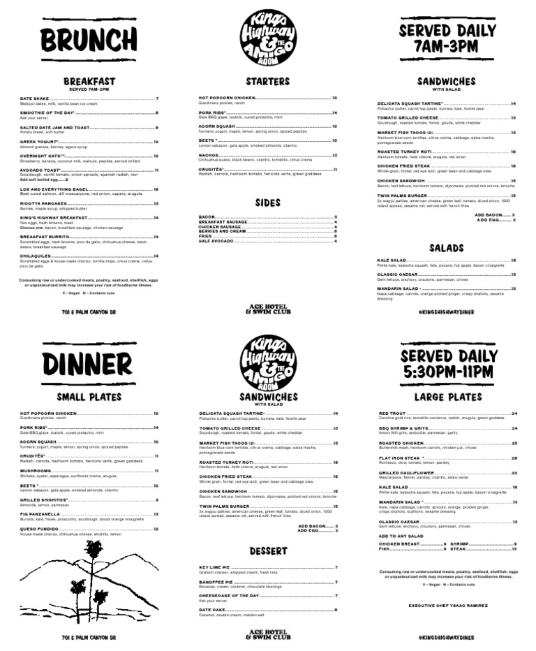Kings Highway Menu Fall 2019 10.24.19