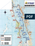 Major ferry routes connecting islands in the Philippines