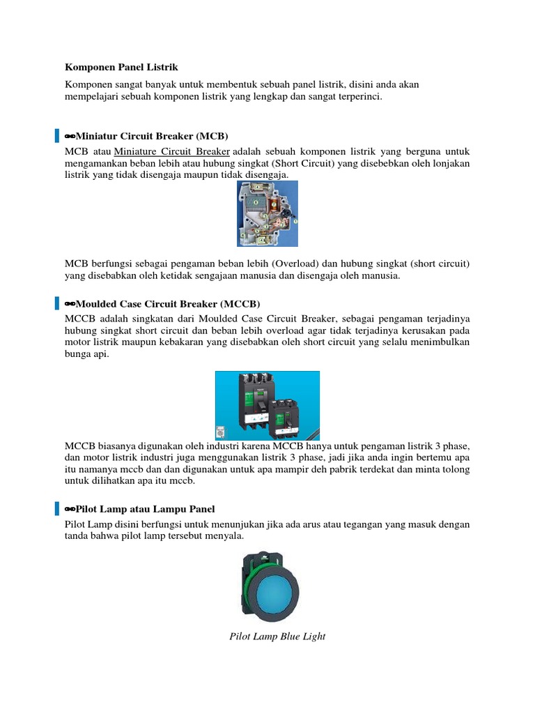 Komponen Utama Panel Listrik 3 Phase | PDF | Sains & Matematika | Komputer
