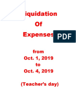 Liquidation of Expenses: From Oct. 1, 2019 To Oct. 4, 2019 (Teacher's Day)