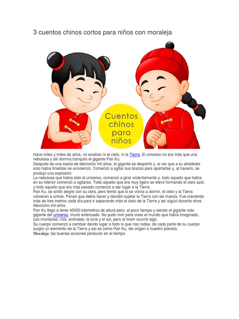 3 Cuentos Chinos Cortos para Niños Con Moraleja | PDF