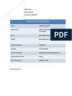 Tabla de Catalogacion