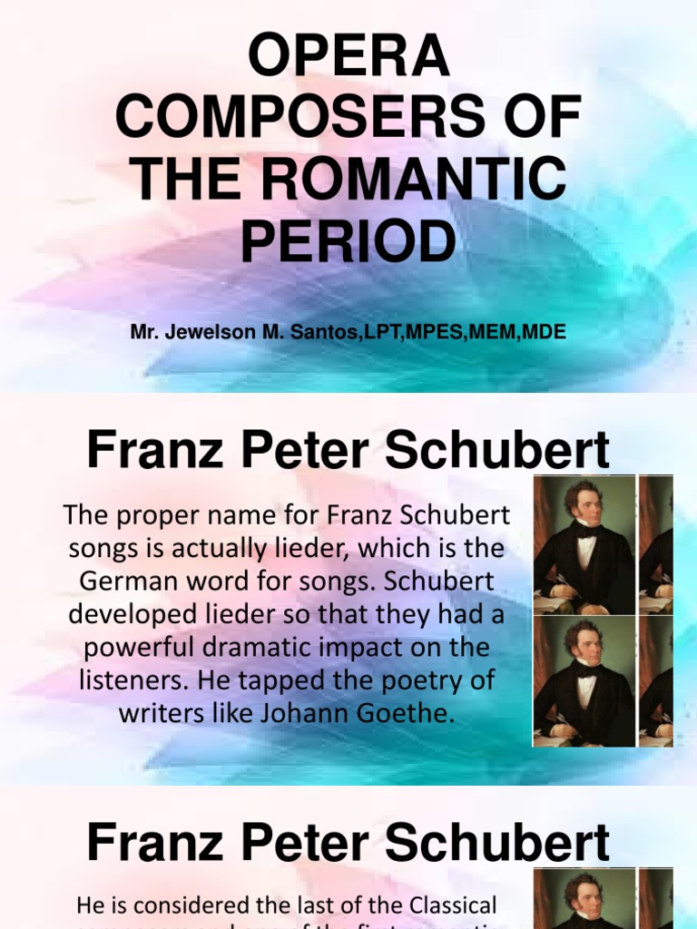 Opera Composers Of The Romantic Period Pdf Opera Richard Wagner