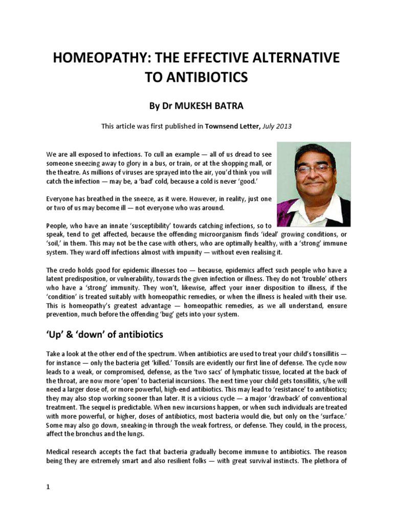 Homeopathy and Antibiotics PDF Homeopathy Antimicrobial Resistance