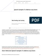 70 Short Welcome Speech Samples To Address Any Event