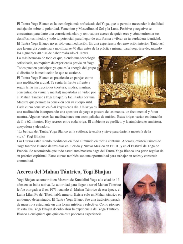 Tantra Yoga Blanco: Meditación y Transformación | PDF | Abdomen ...