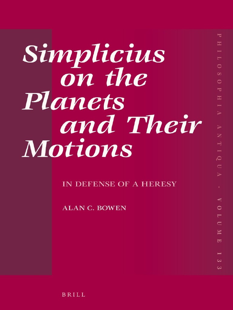 Simplicius On The Planets And Their Moti Pdf Bracket