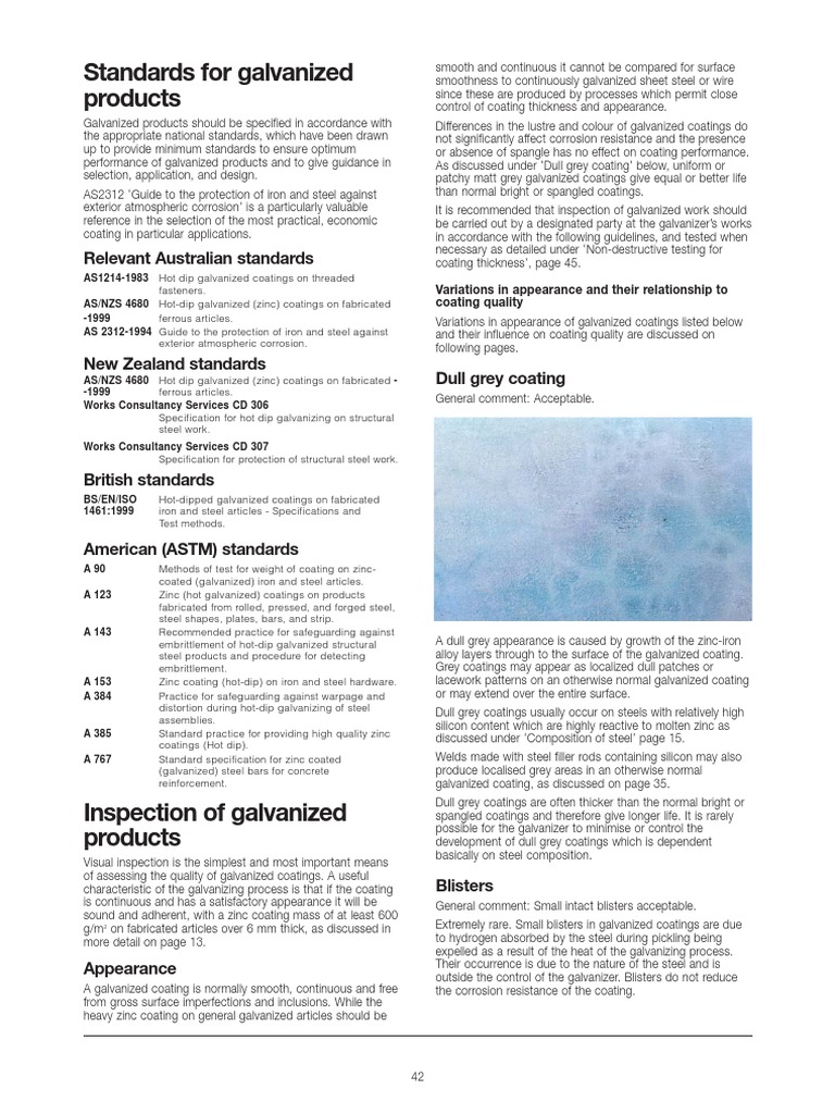 Galvanizing - Inspection Standards and Reference Photos PDF | PDF ...