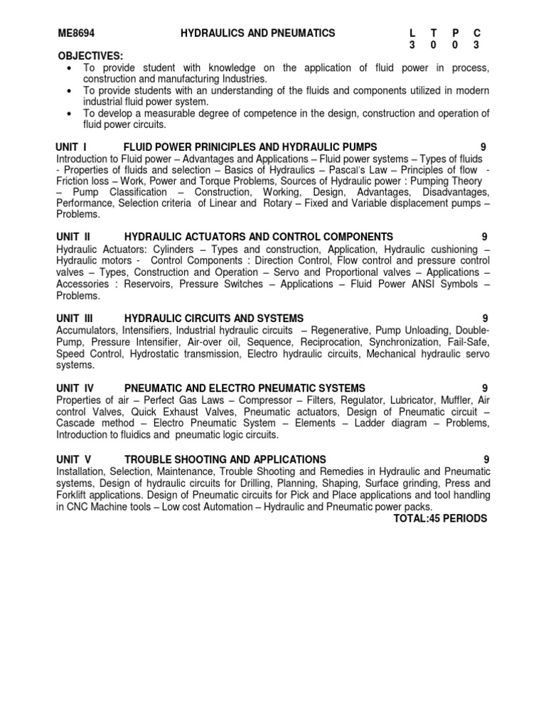 Fluid Power System PDF Pump Gases