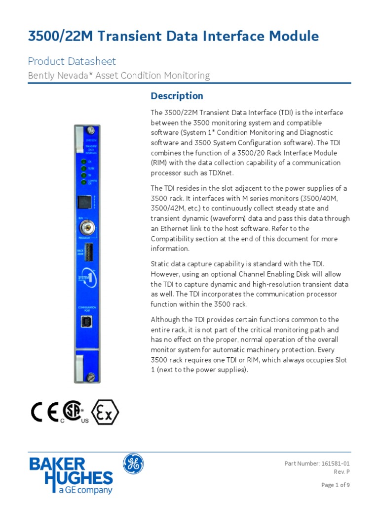 3500 - 22m Tdi Module | PDF | Sampling (Signal Processing) | Relay