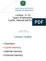 Computer Architecture: Lecture: 9 - 13 Types of Memories Cache, Internal and External