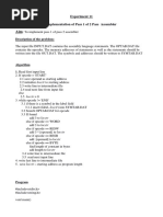 Experiment 11 Implementation of Pass 1 of 2 Pass Assembler: Description of The Problem