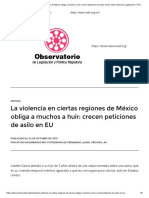 La Violencia en Ciertas Regiones de México Obliga A Muchos A Huir: Crecen Peticiones de Asilo en EU
