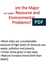 Major Urban Resource, Environmental and Population Problems