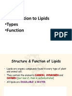 Topics: - Introduction To Lipids - Types - Function