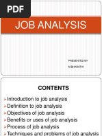 Job Analysis: Presented by M.Bharathi