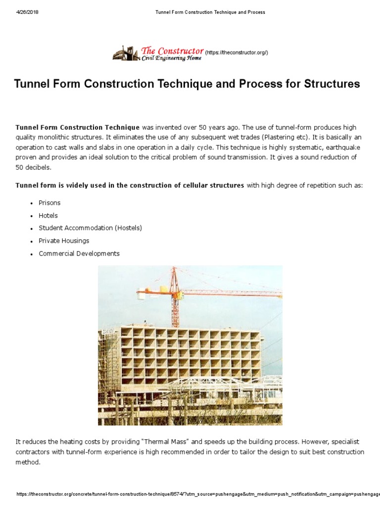 Tunnel Form Construction Technique and Process | Download Free PDF ...
