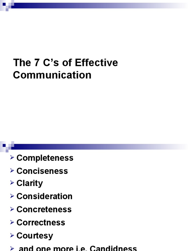 7 C’s of Effective Communication Guide | PDF | Communication ...