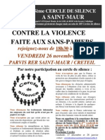 Participez au 15 ème cercle de silence - Saint-Maur le 26--