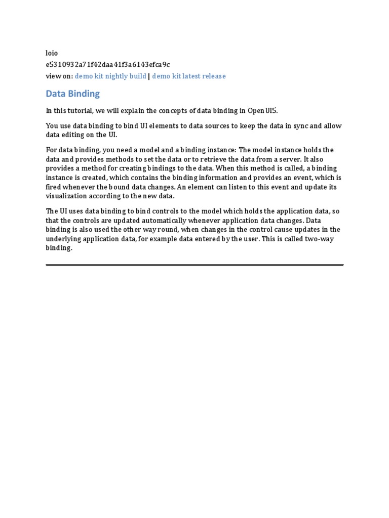 Data Binding E531093 | PDF