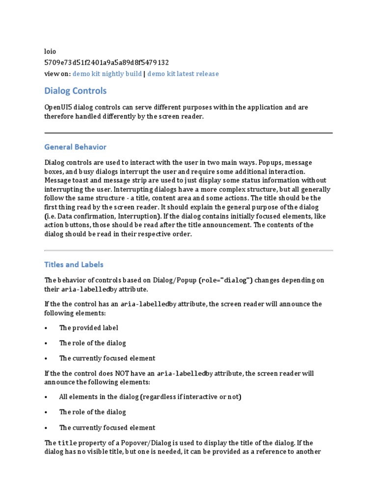 Dialog Controls 5709e73 | PDF | Dialog Box | Human–Computer Interaction