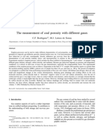 Measuring Coal Porosity Using Different Gases