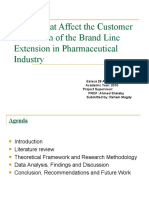 Factors That Affect The Customer Evaluation of The Brand Line Extension in Pharmaceutical Industry