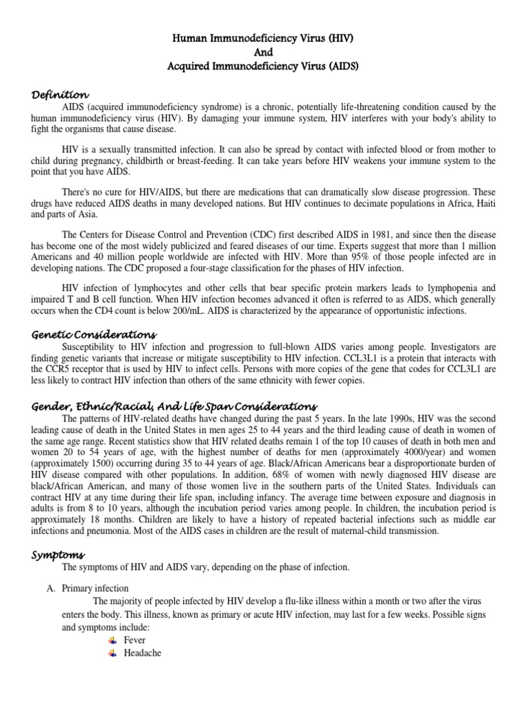 Understanding the Relationship Between HIV, AIDS, Transmission