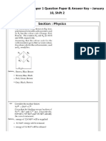 JEE Main 2019 Paper 1 Question Paper & Answer Key - January 10, Shift 2