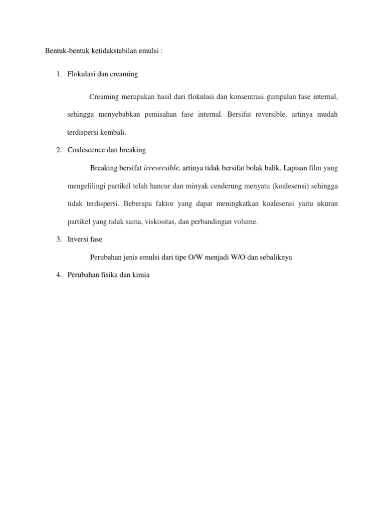 TSF (Ketidakstabilan Emulsi) | PDF