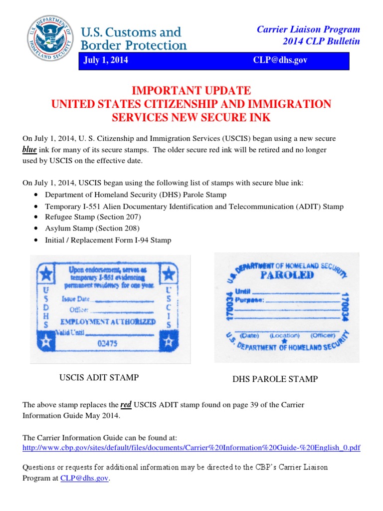 Important Update United States Citizenship and Immigration Services New ...