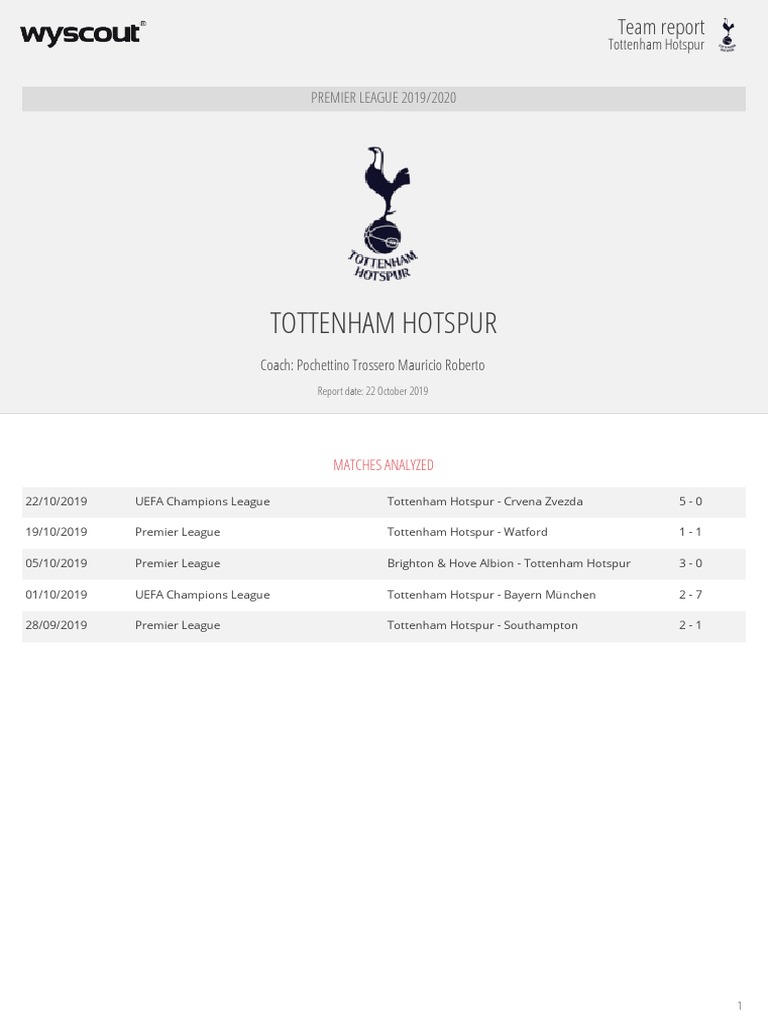 Tottenham Hotspur FC | PDF | Association Football Players | European ...