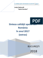 Sinteza Calităţii Apelor Din România În Anul 2017 (Extras) : Bucureşti