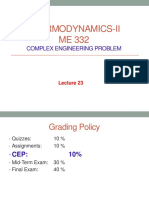 Thermodynamics-Ii ME 332: Complex Engineering Problem