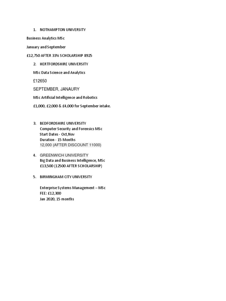 MSC Data Science Universities | PDF