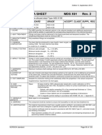 Material Data Sheet Mds X01 Rev. 2: Type of Material: Product Standard Grade Accept. Class Suppl. Req