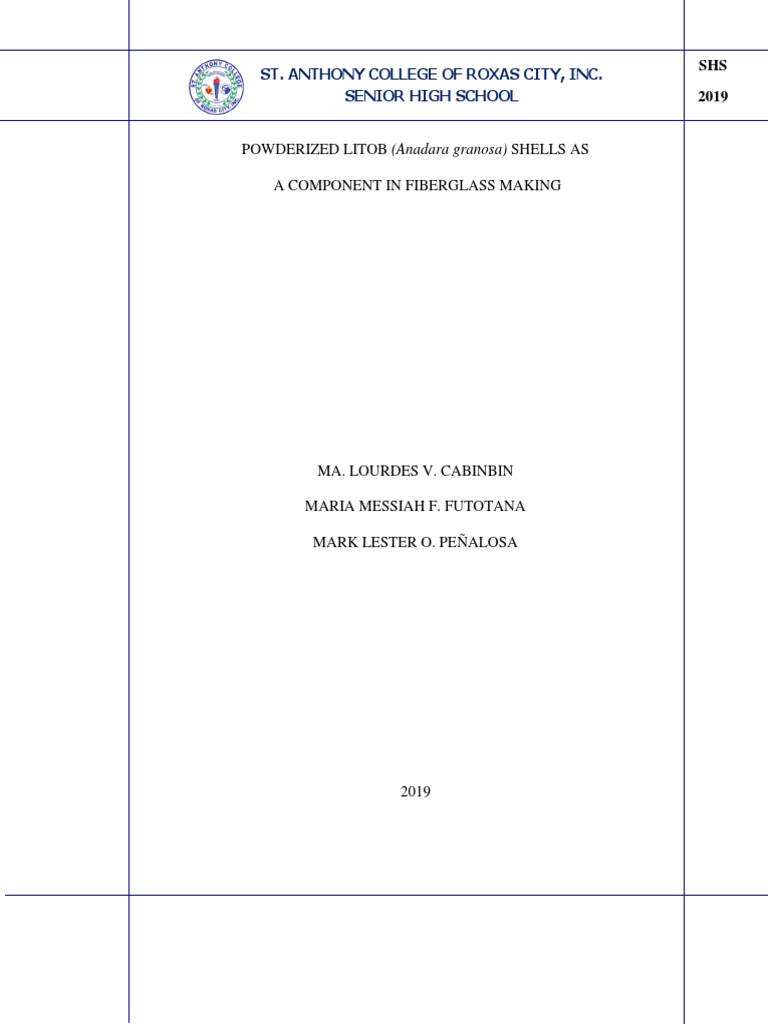 Powderized Litob Shells in Fiberglass | PDF