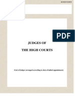 Judges of The High Courts: (List of Judges Arranged According To Date of Initial Appointment)