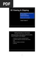 3D Viewing & Clipping: Angel Chapter 5