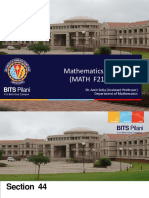 Mathematics - III (MATH F211) : BITS Pilani