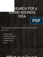 The Search For A Sound Business Idea
