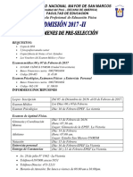 Requisitos y fechas pre-inscripción EPEF UNMSM 2017