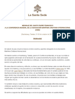 Mensaje Del Papa Francisco Al ICMA PDF