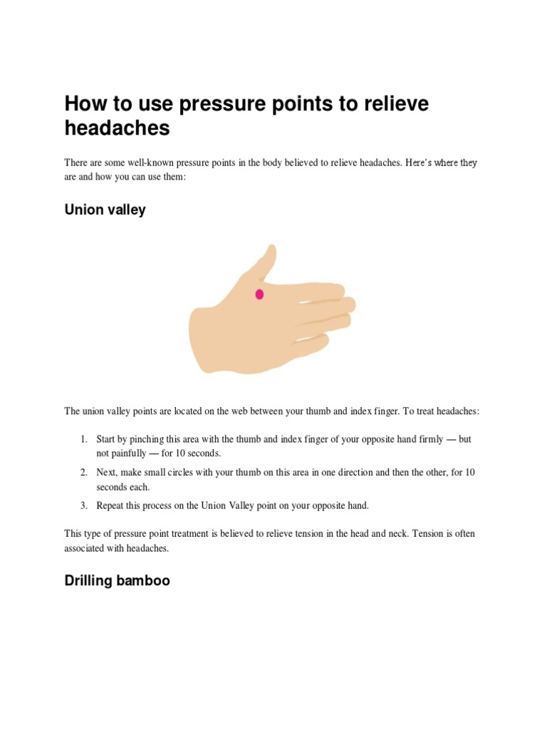 How To Use Pressure Points To Relieve Headaches: Union Valley | PDF ...