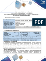 Guía de Actividades y Rúbrica de Evaluación Tarea 1 - Introducción A Los Procesos Químico Industriales.