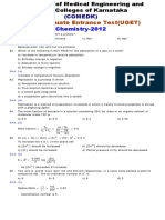 Undergraduate Entrance Test (UGET) : Chemistry-2012