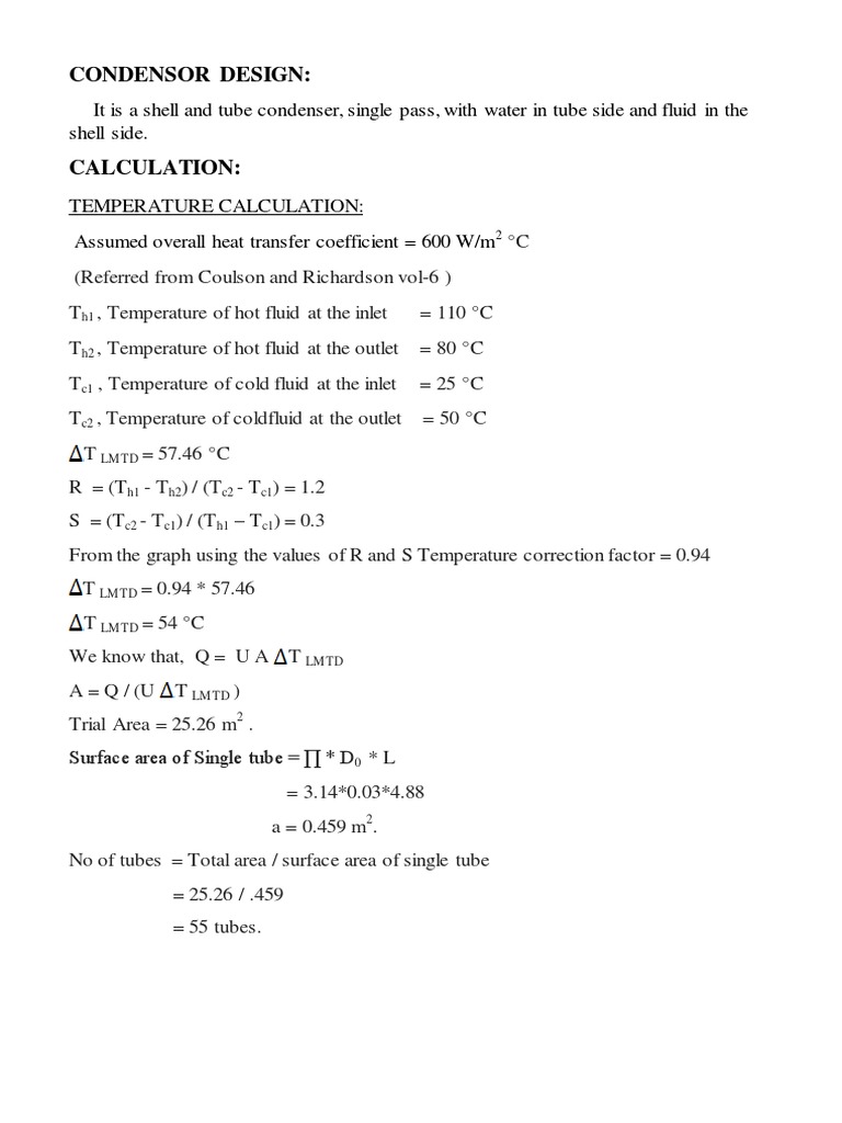 Condensor Design:: Shell Side | PDF | Science & Mathematics