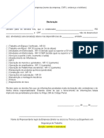 MODELO DE DECLARAÇÃO (Não Aplicabilidade Das NRS) .